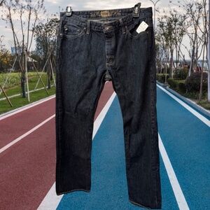 Vans, Mens, Jeans Pants, Dark Blue, Size 34, Zip, Button, Straight leg, Cotton.!